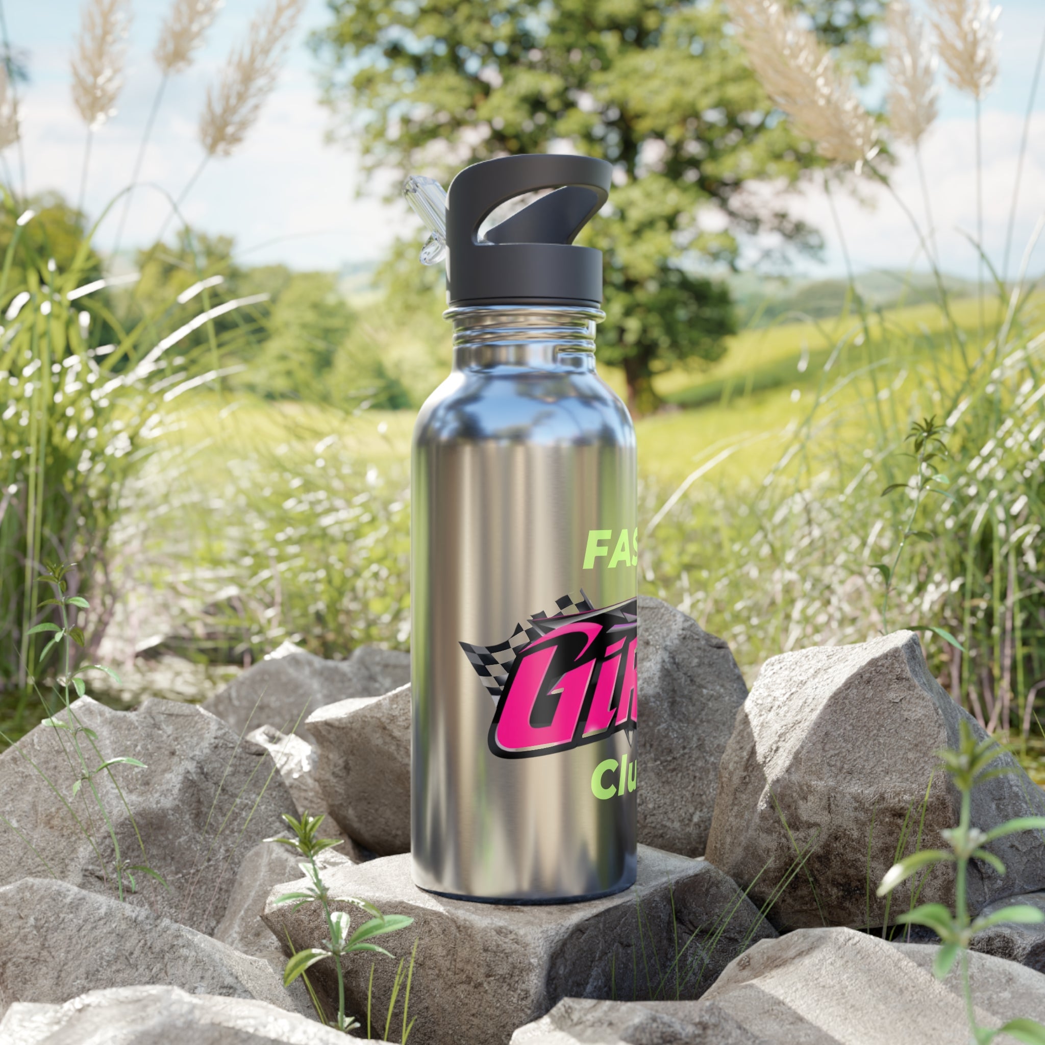 Fast Girls Club Stainless Steel Water Bottle (20oz) — Sport Straw Bottle