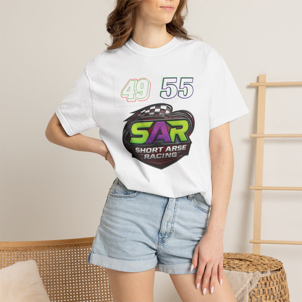 Short Arse Racing (SAR) Tee — Racing Logo T‑Shirt with 49 & 55 Numbers